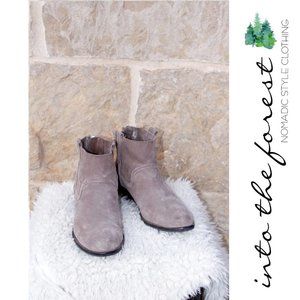 DOLCE Vita DV Taupe Mushroom Suede Ankle Bootie Boots Back Zipper Size 8